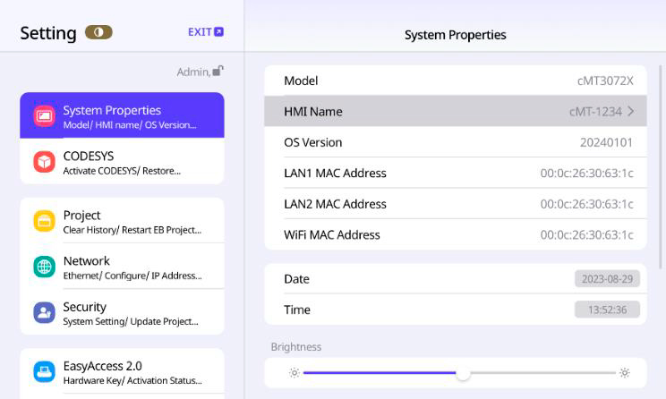Интерфейс HMI Weintek cMT X после обновления